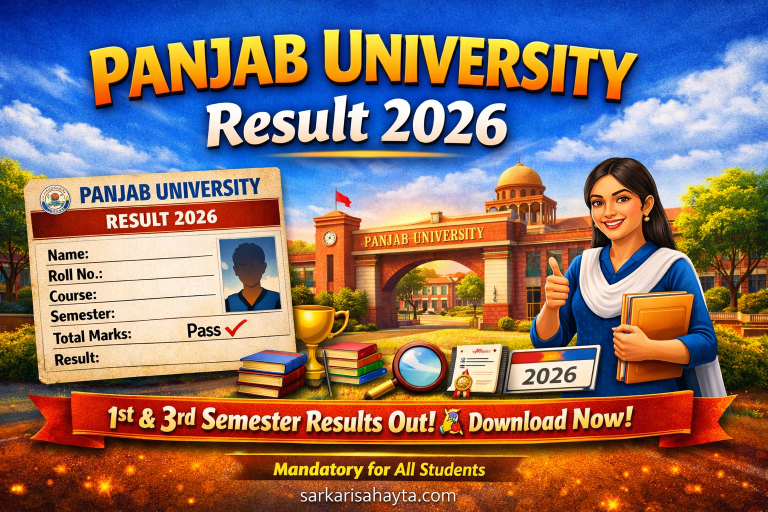 🎓 Panjab University Result 2026 Out – Direct Link To Download 1st & 3rd Semester Results